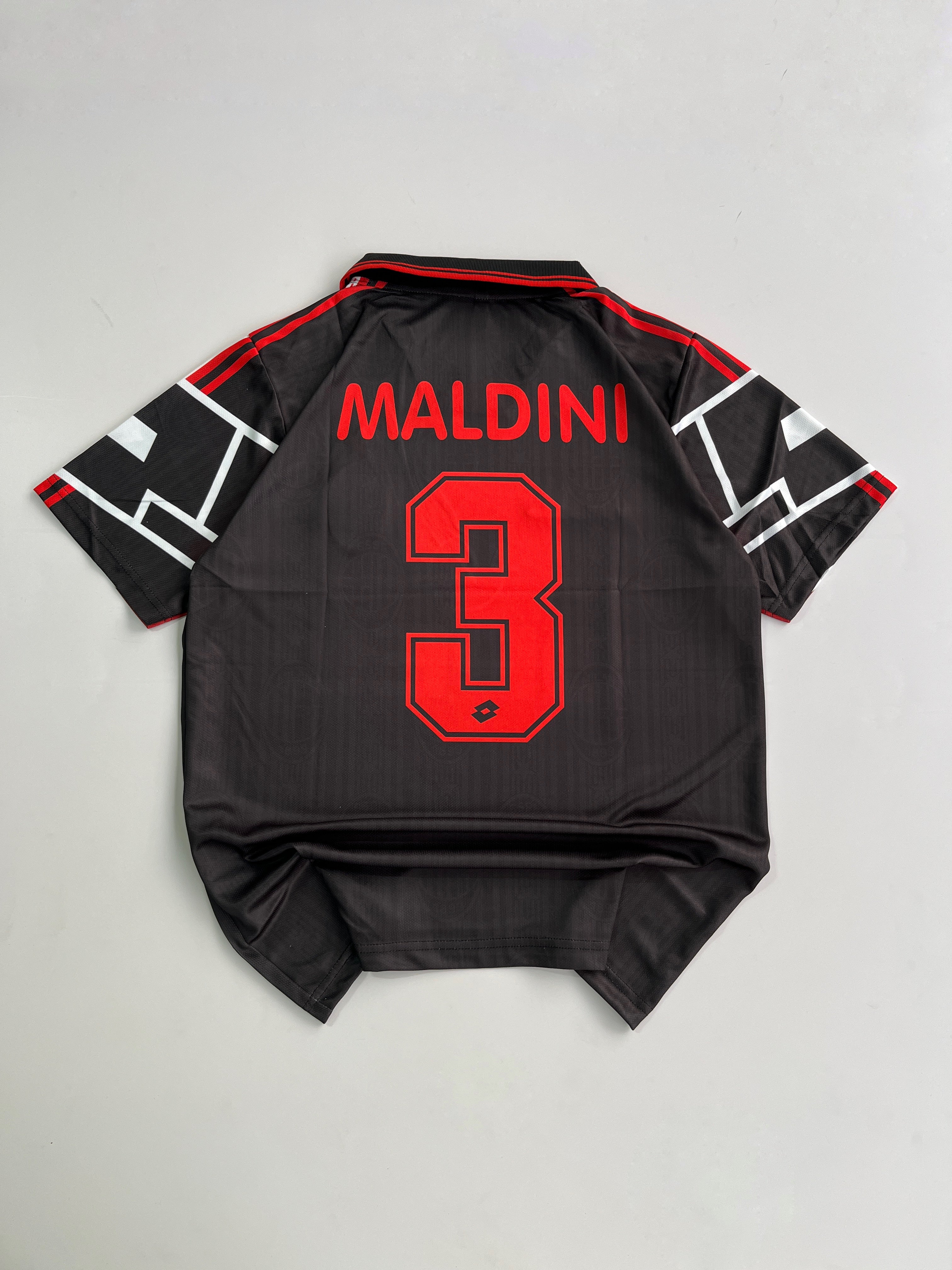 MALDINI 3 AC MILAN 1997/98  RETRO AWAY KIT  EMBROIDERY