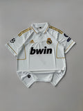 RONALDO 7 REAL MADRID 2011/12 HOME KIT HALF SLEEVE EMBROIDERY COLLER