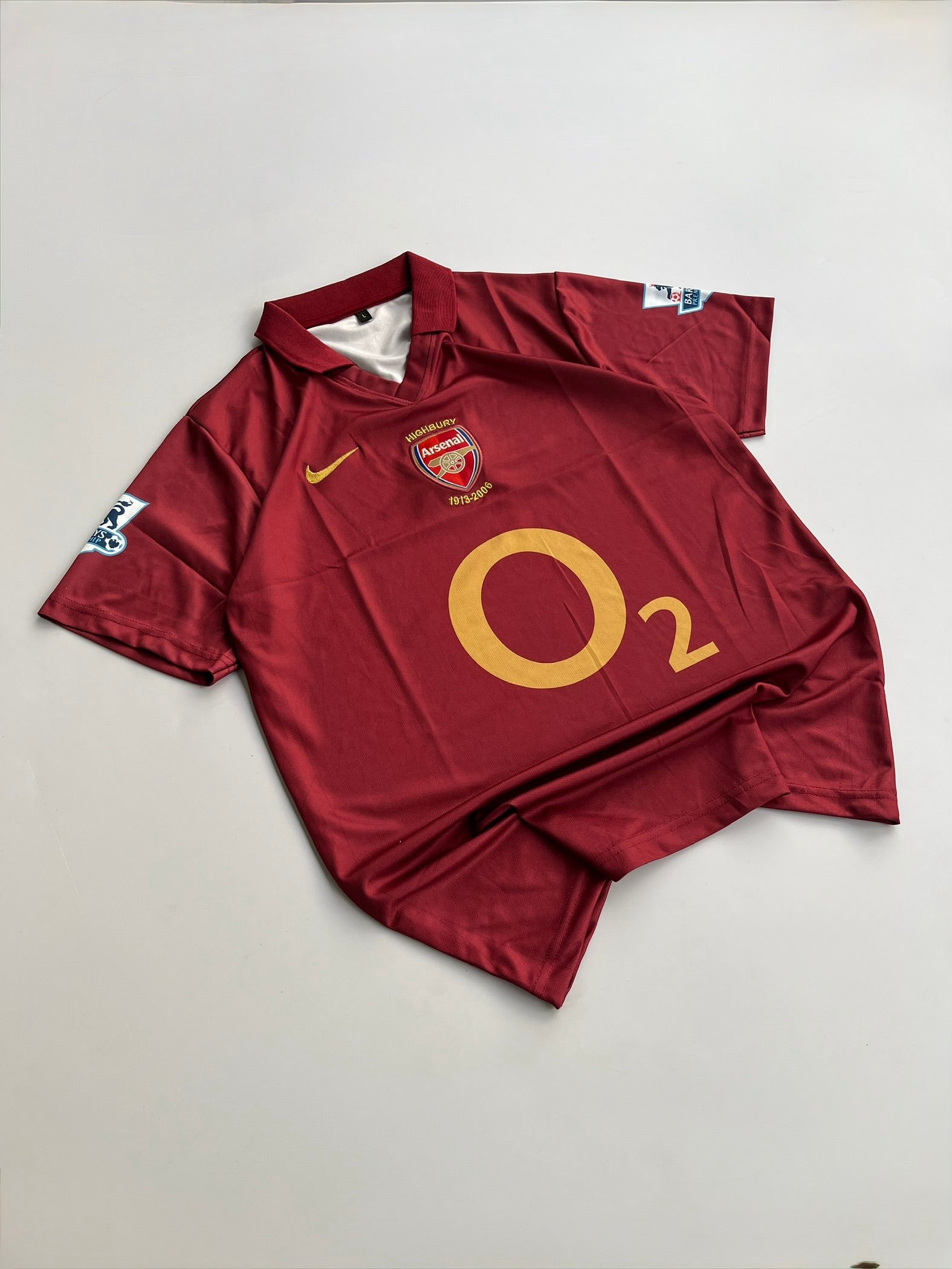 HENRY 14 ARSENAL 2005-2006 RETRO HOME KIT EMBROIDERY POLO