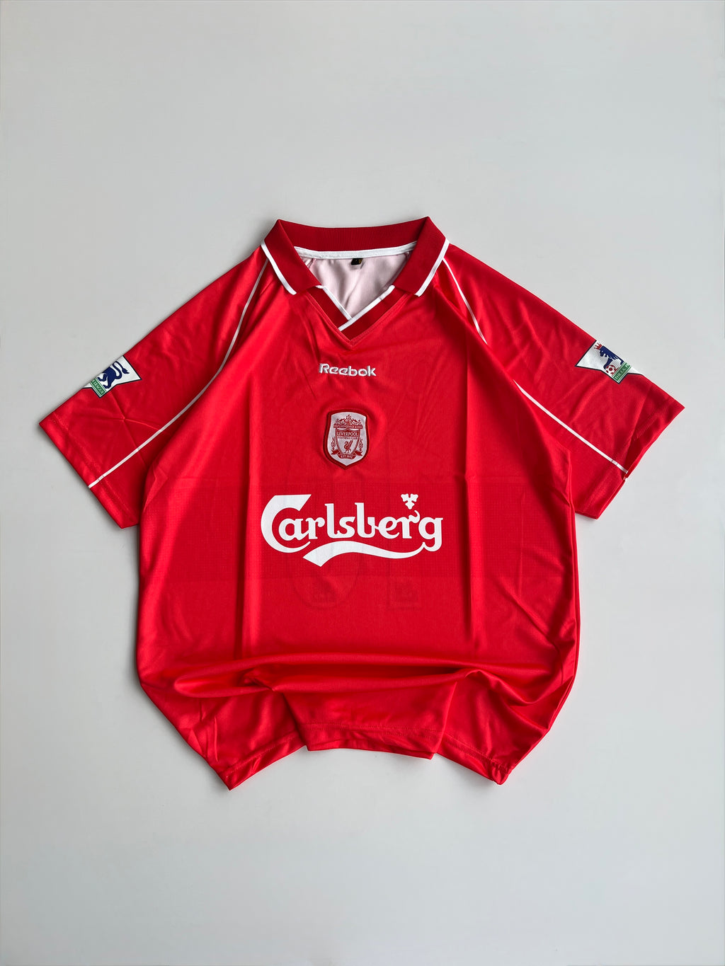 OWEN 10 LIVERPOOL 2000/02 RETRO HOME  KIT EMBROIDERY POLO