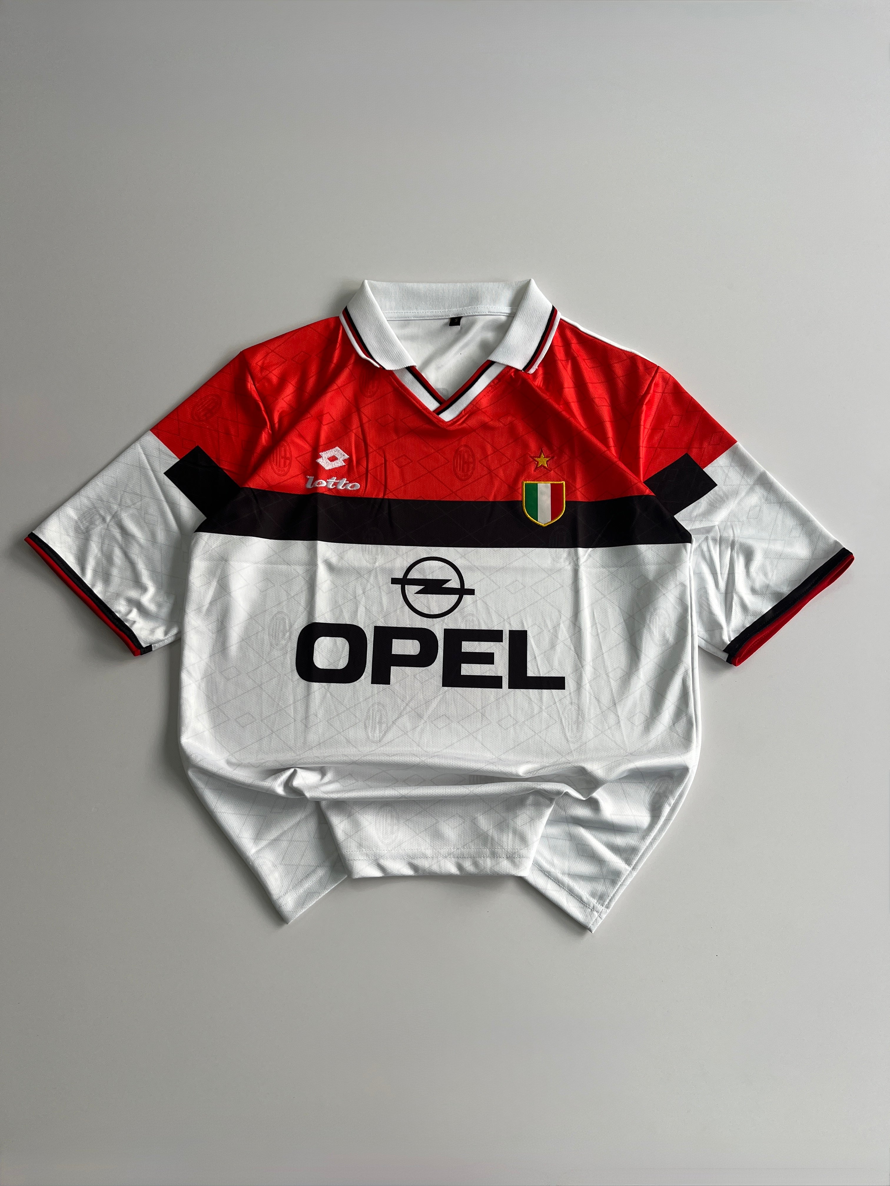 MALDINI 3 AC MILAN 1994/97 RETRO AWAY KIT FIVE SLEEVE EMBROIDERY