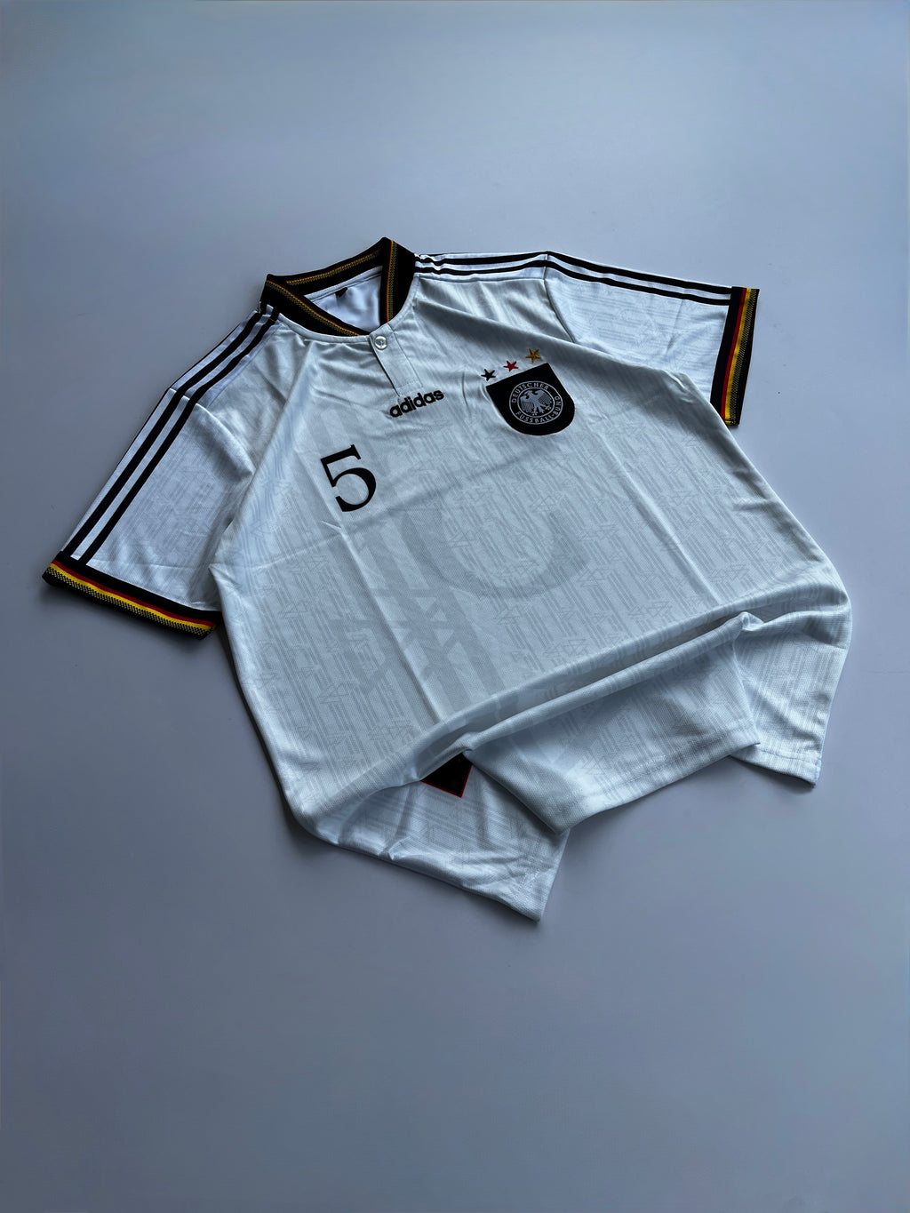 BECKENBAUER 5 GERMANY  1996 RETRO HOME  KIT EMBROIDERY