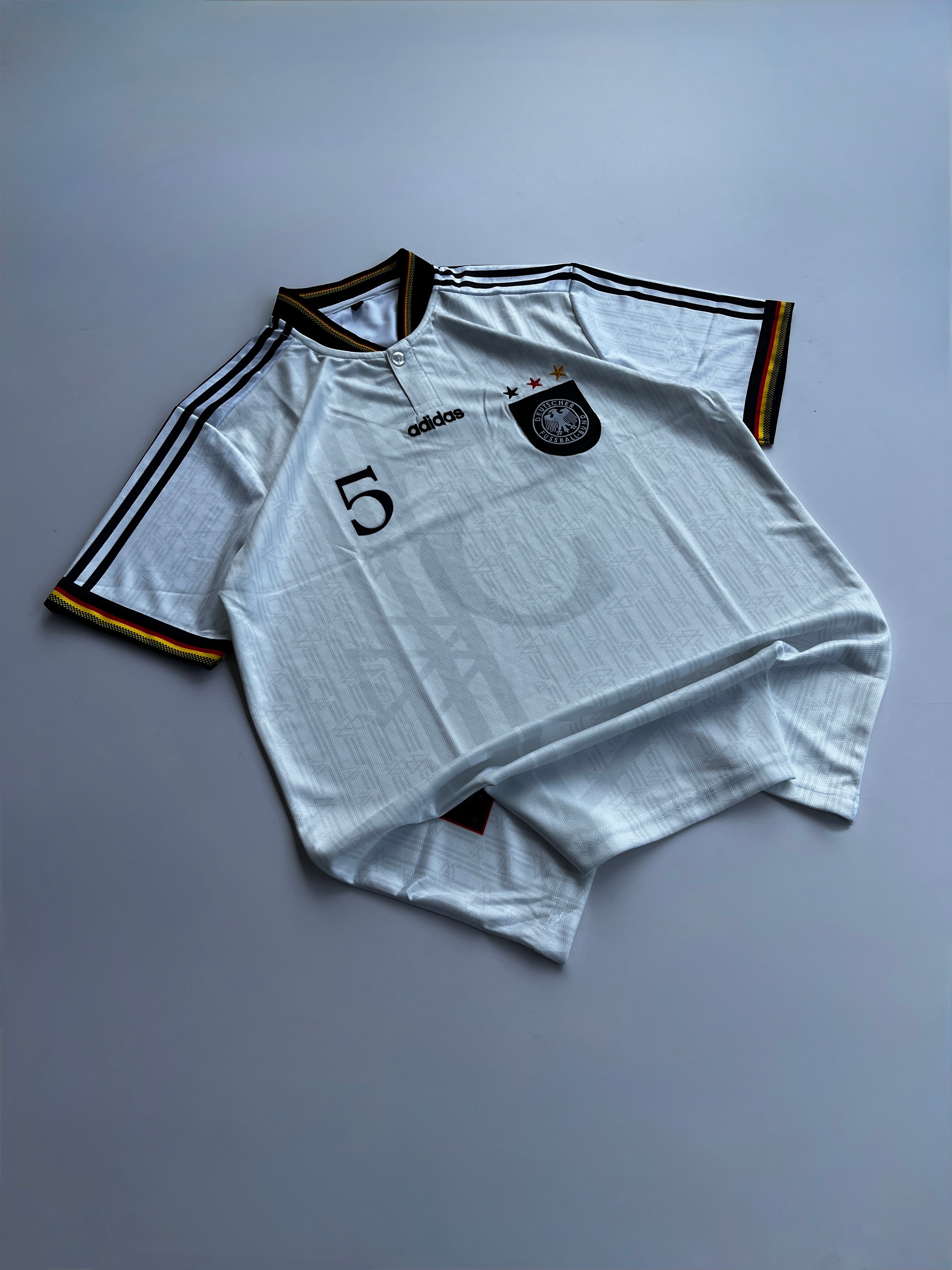 BECKENBAUER 5 GERMANY  1996 RETRO HOME  KIT EMBROIDERY