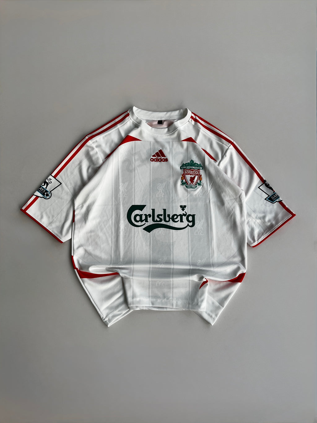 TORRES 9 LIVERPOOL 2007/08 RETRO AWAY KIT FIVE SLEEVE EMBROIDERY