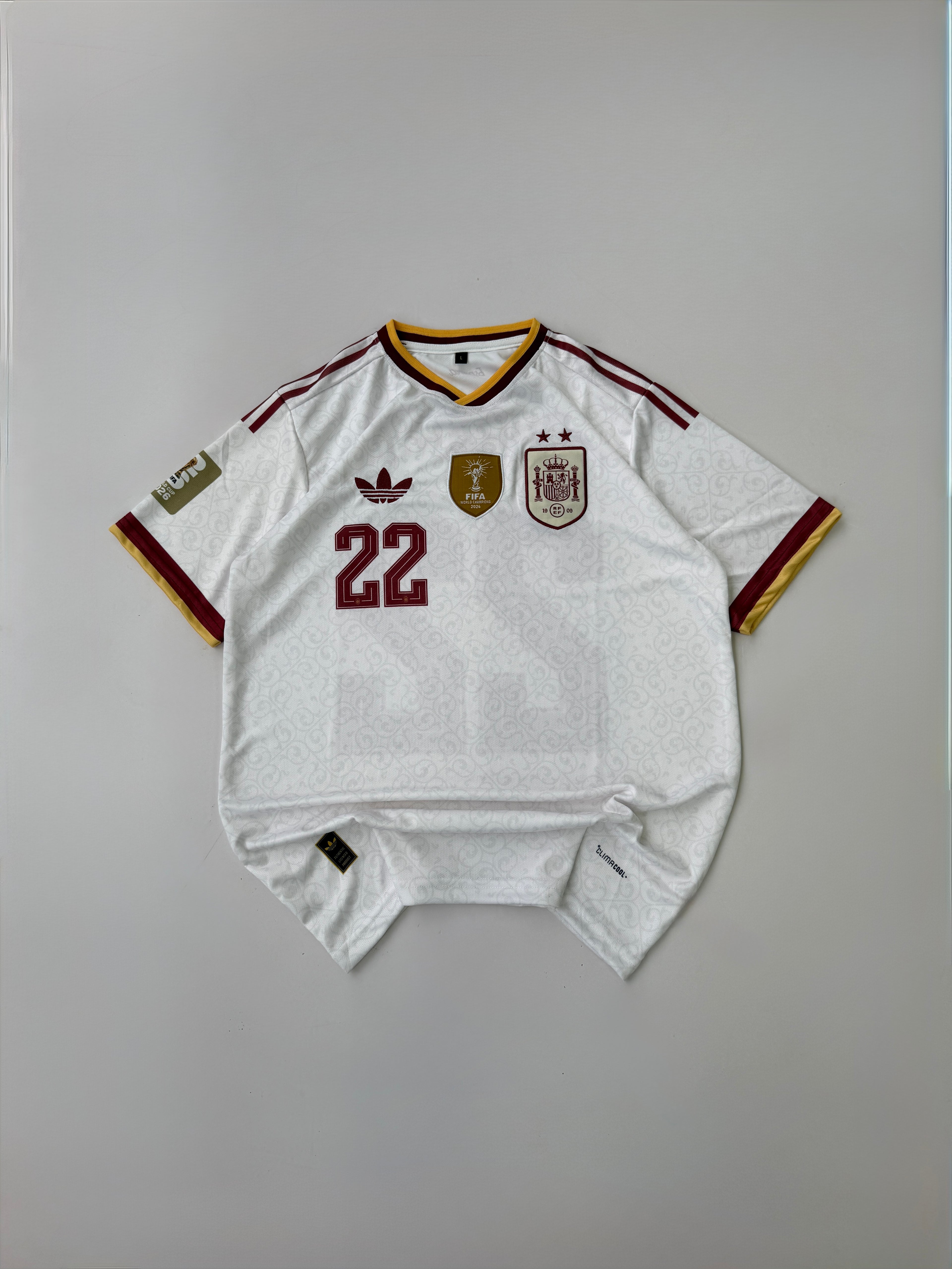 TWO STAR CUBARSI 22 SPAIN 2026 WORLD CUP AWAY CHAMPIONS KIT 
EMBROIDERY