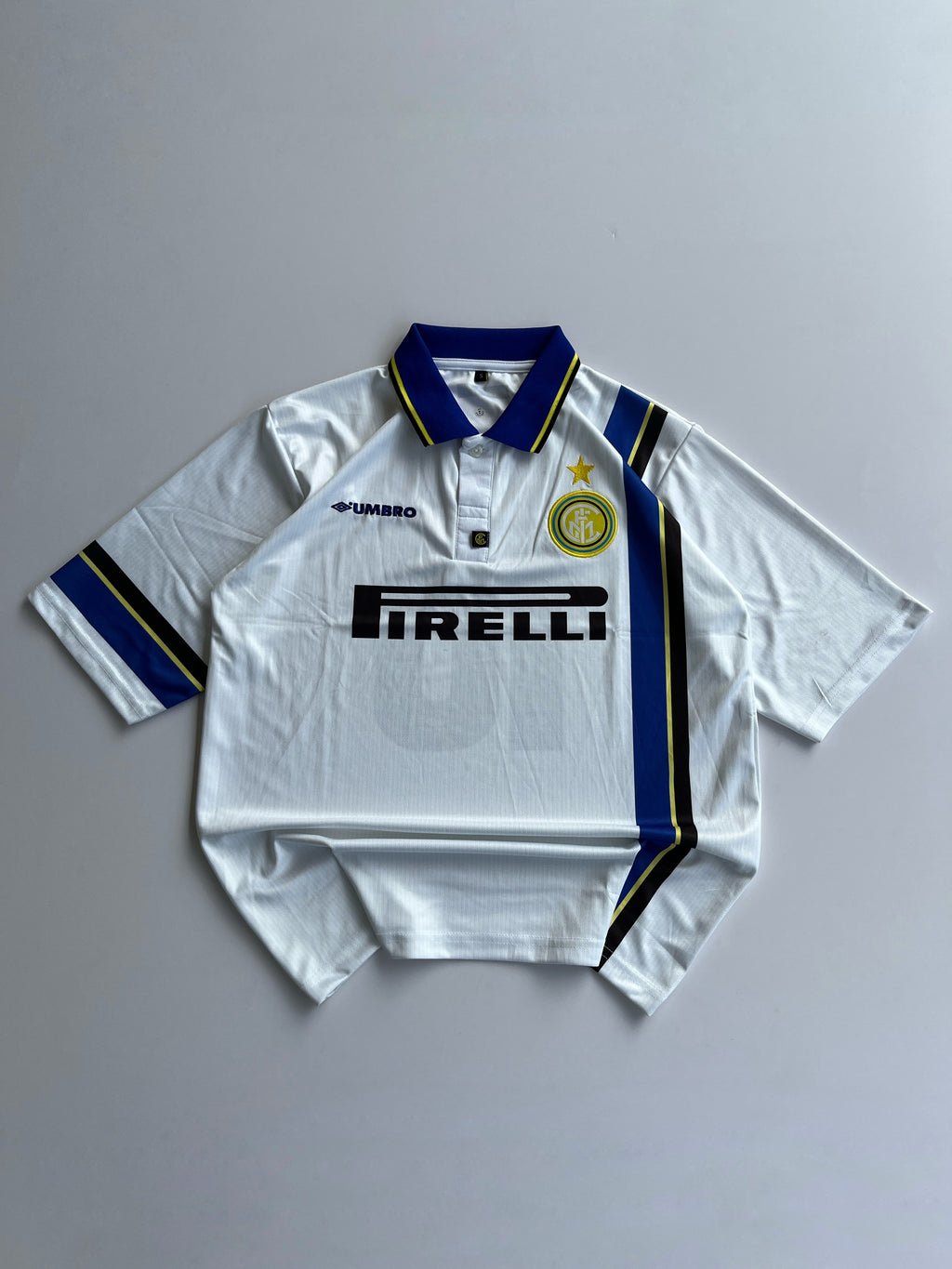 RONALDO 9 INTERMILAN 1997/98 AWAY RETRO KIT EMBROIDERY FIVE SLEEVE