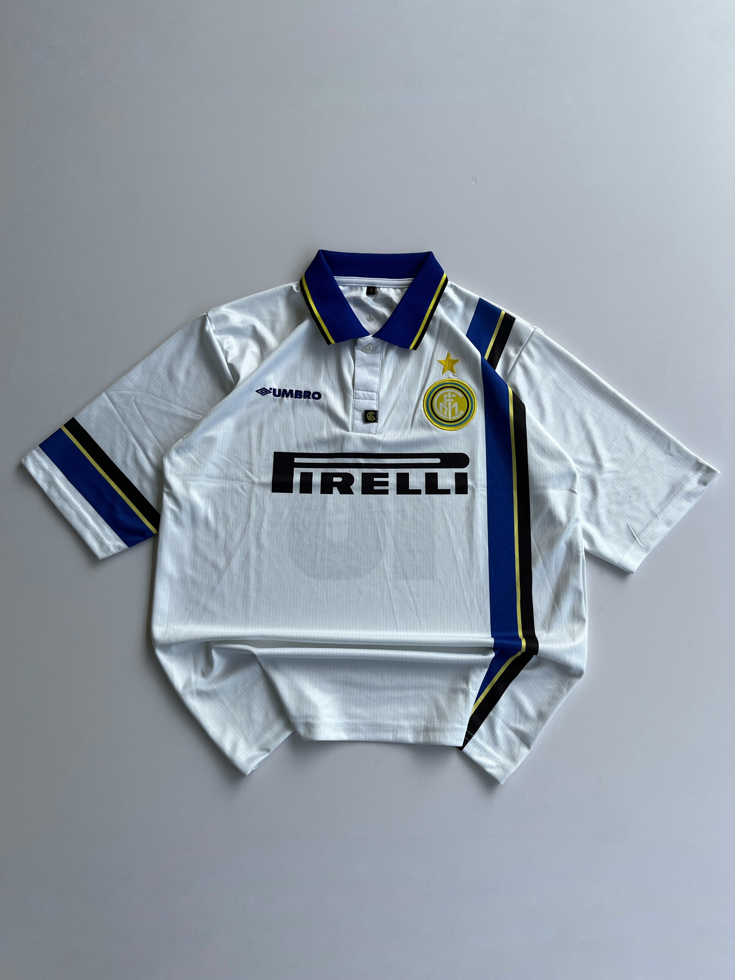 RONALDO 9 INTERMILAN 1997/98 AWAY RETRO KIT EMBROIDERY FIVE SLEEVE