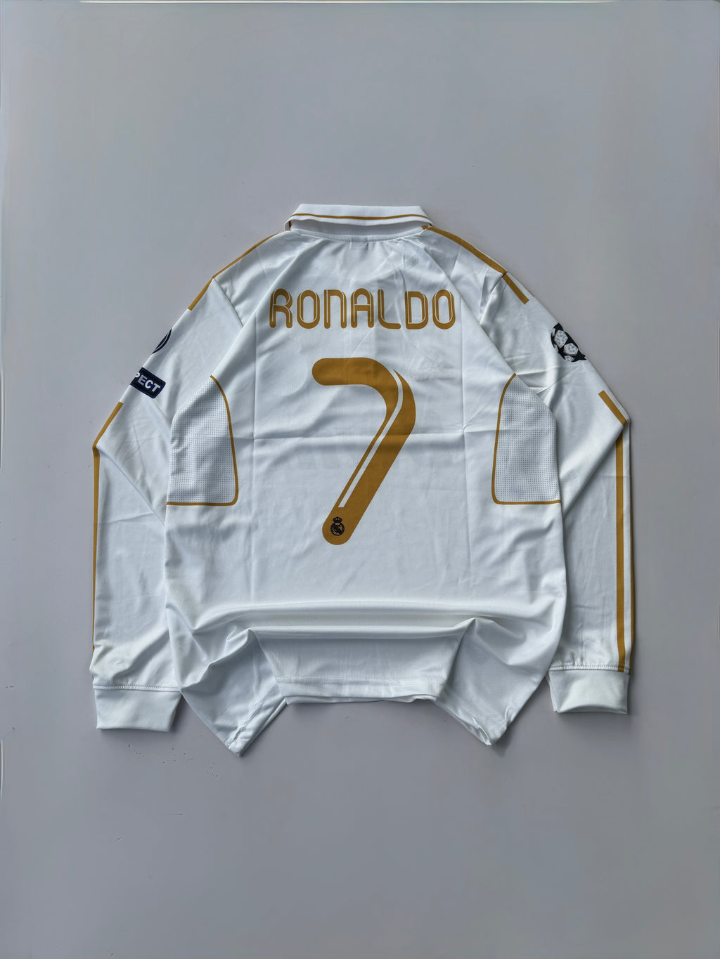 RONALDO 7 REAL MADRID 2011/12 HOME KIT FULL SLEEVE EMBROIDERY COLLER
