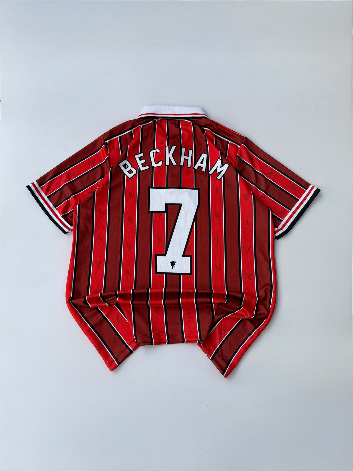 BECKHAM 7 MANCHESTER UNITED RETRO STYLE POLO KIT EMBROIDERY