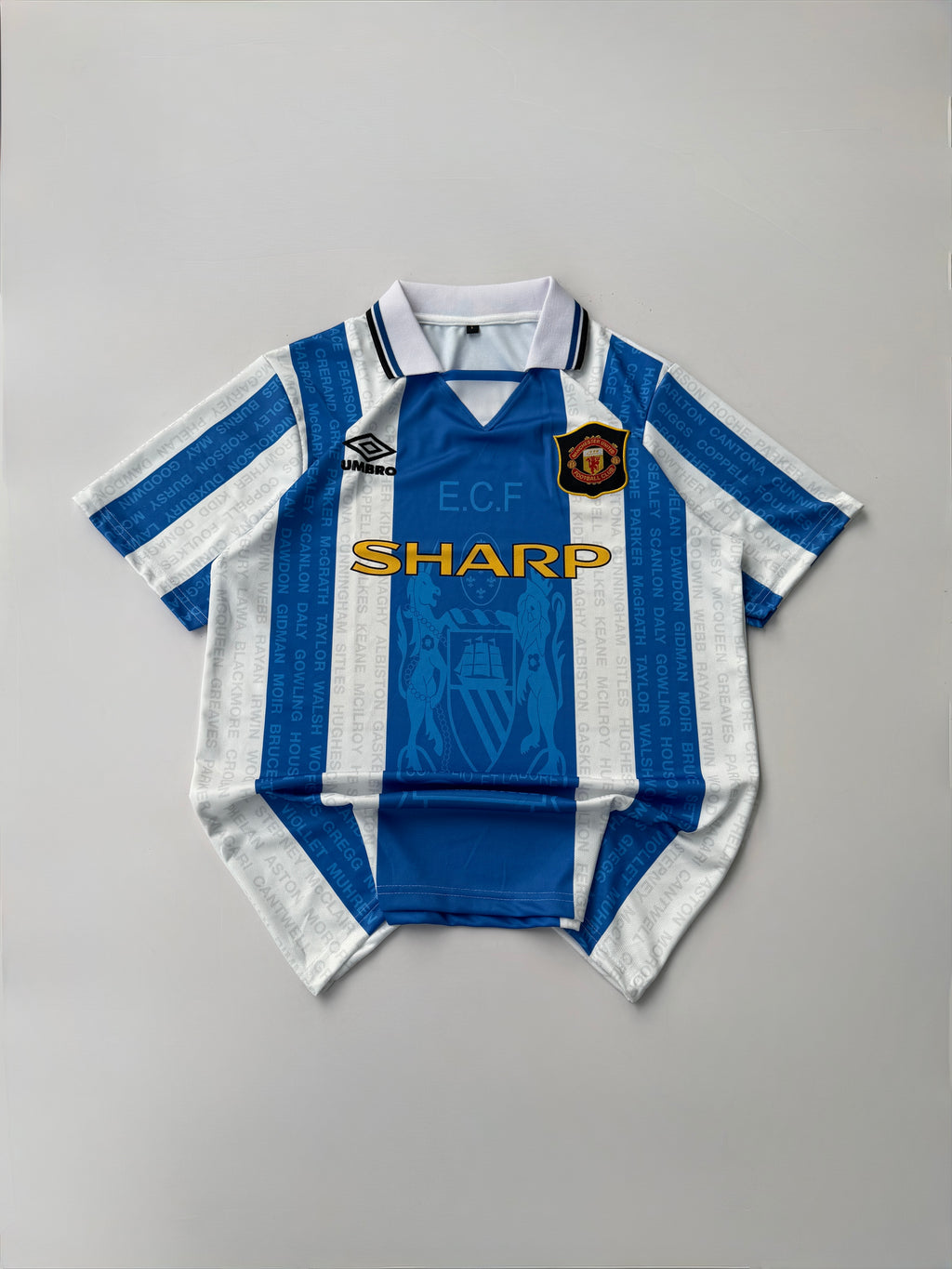 BECKHAM 24 MANCHESTER UNITED 1994/96 RETRO THIRD KIT EMBROIDERY POLO
