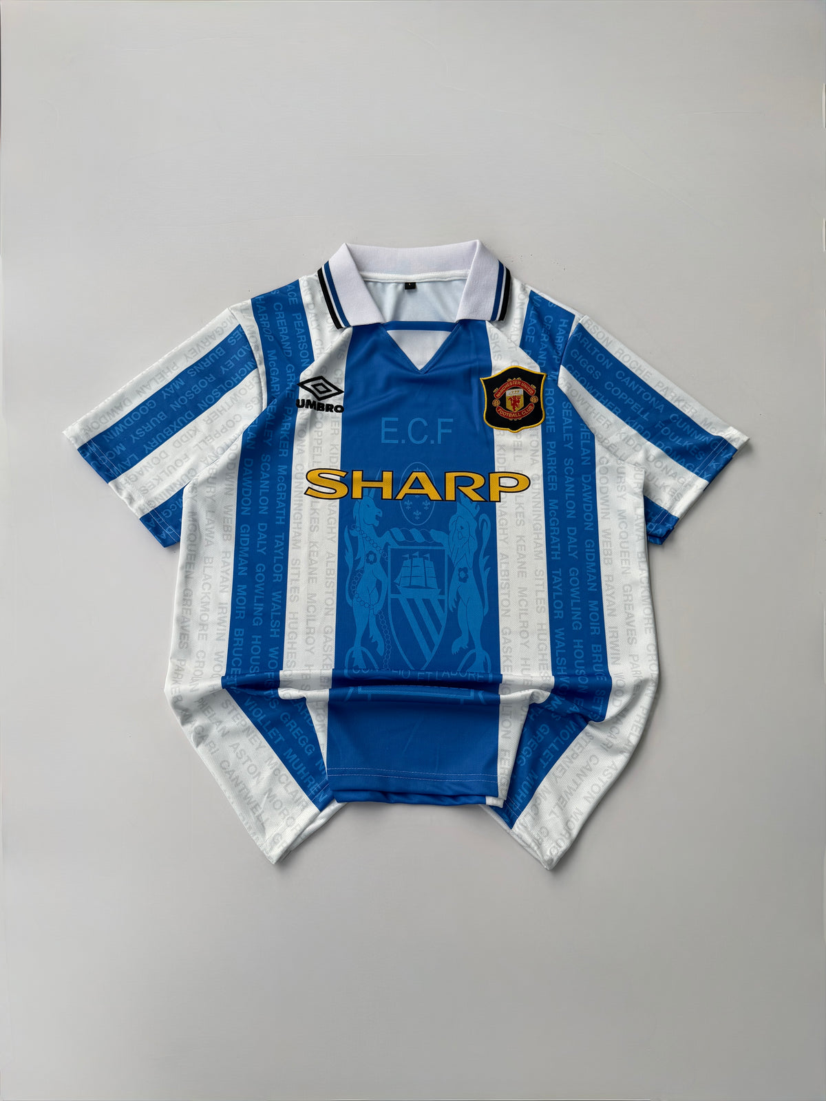 BECKHAM 24 MANCHESTER UNITED 1994/96 RETRO THIRD KIT EMBROIDERY POLO