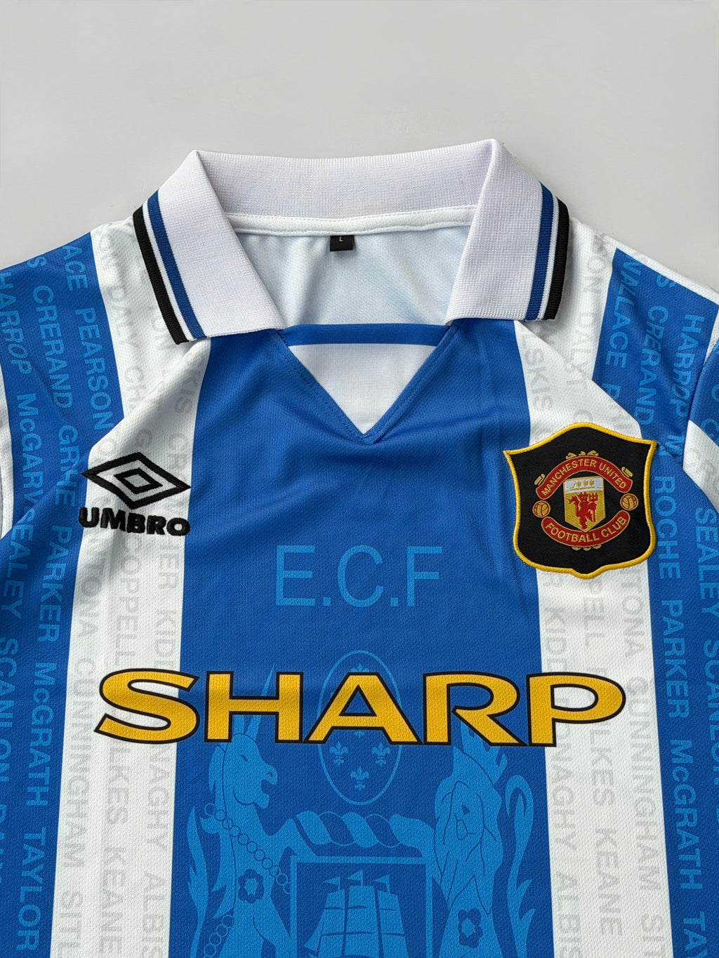 BECKHAM 24 MANCHESTER UNITED 1994/96 RETRO THIRD KIT EMBROIDERY POLO
