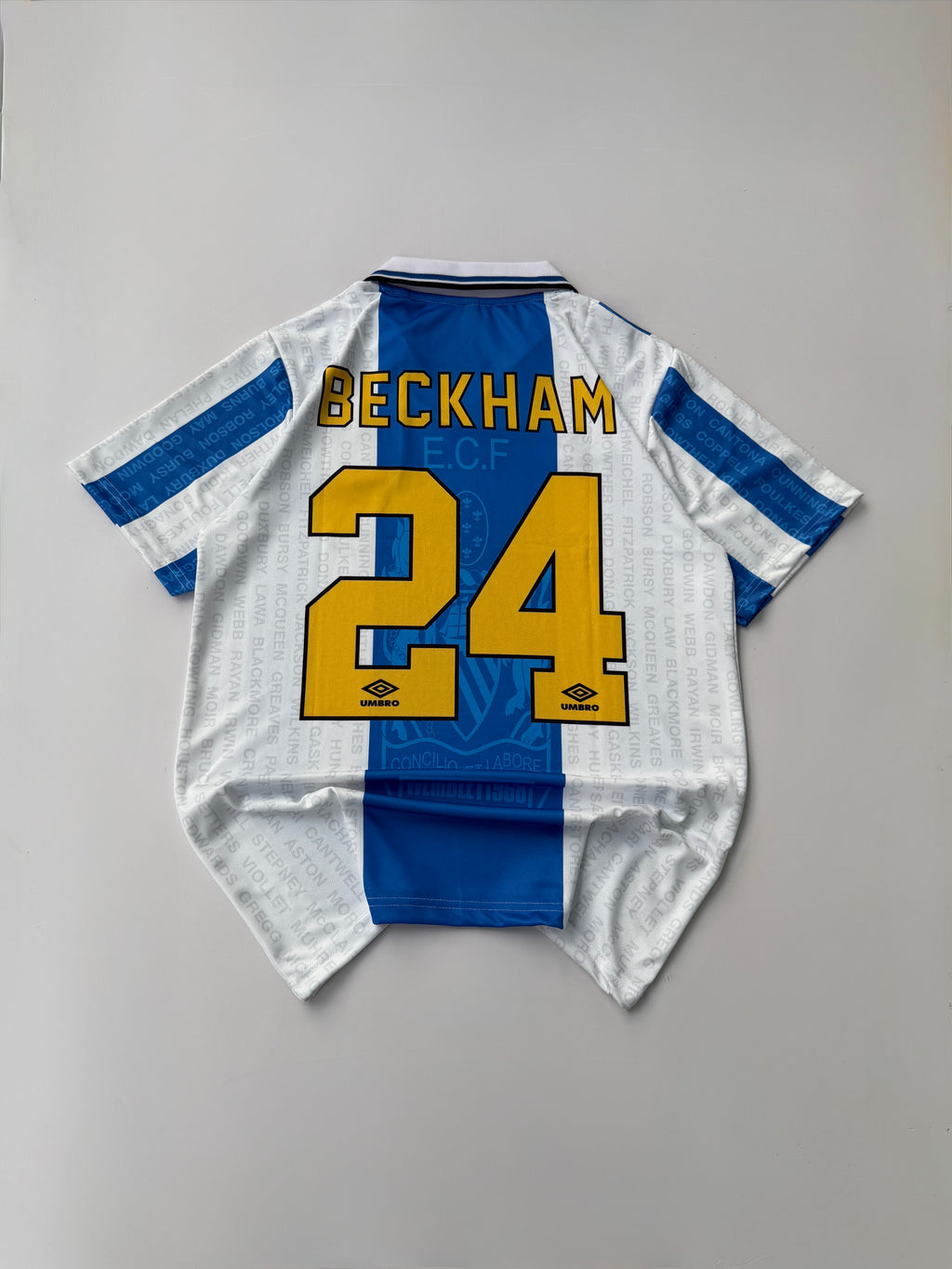 BECKHAM 24 MANCHESTER UNITED 1994/96 RETRO THIRD KIT EMBROIDERY POLO
