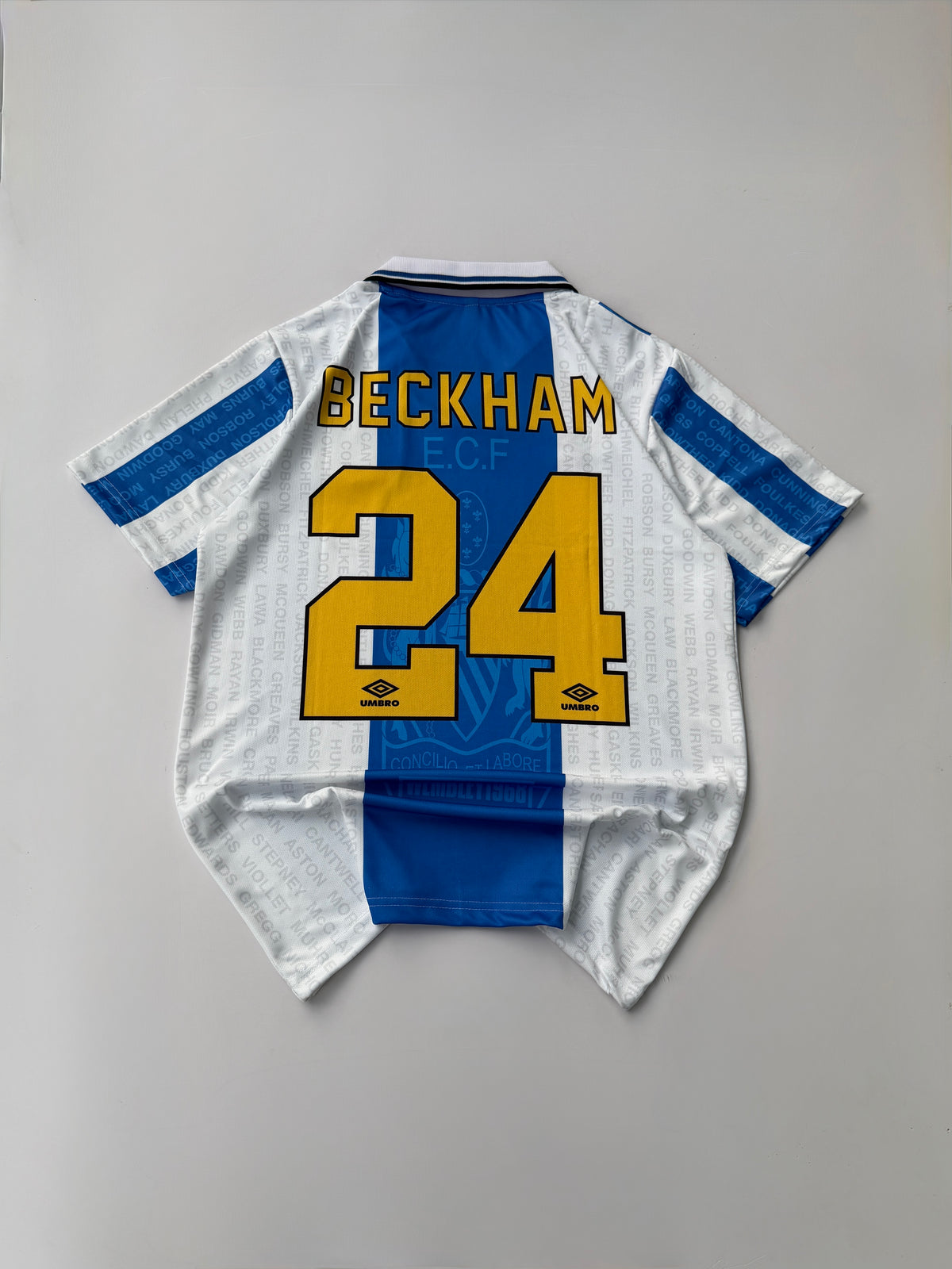 BECKHAM 24 MANCHESTER UNITED 1994/96 RETRO THIRD KIT EMBROIDERY POLO