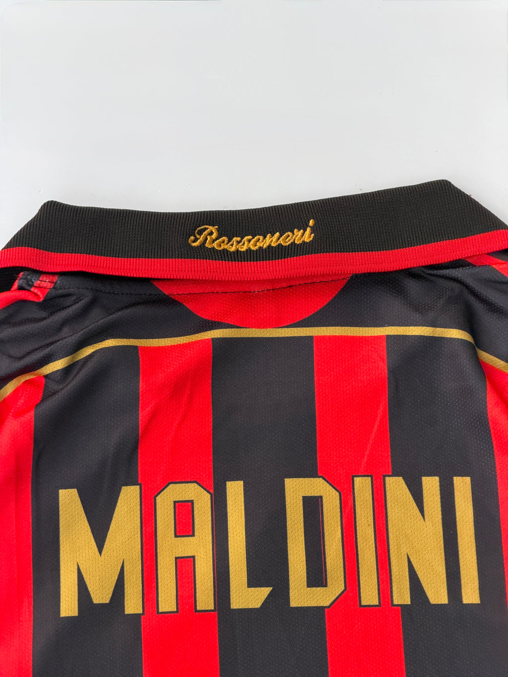 MALDINI 3 ACMILAN 2006/07 RETRO HOME KIT EMBROIDERY COLLER