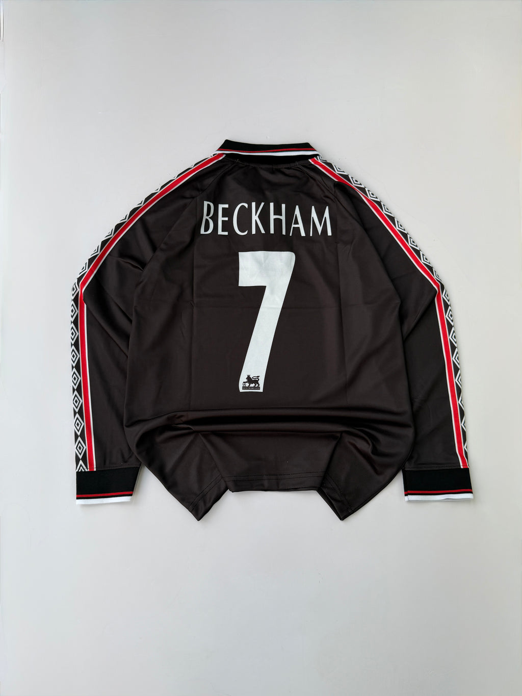 BECKHAM 7 MANCHESTER UNITED 1998/99 RETRO AWAY KIT EMBROIDERY FULL SLEEVE POLO
