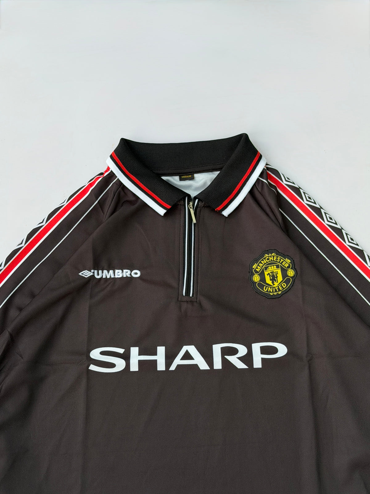 BECKHAM 7 MANCHESTER UNITED 1998/99 RETRO AWAY KIT EMBROIDERY FULL SLEEVE POLO